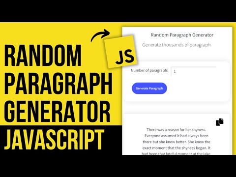 Build Random Paragraph Generator using JavaScript Complete Tutorial