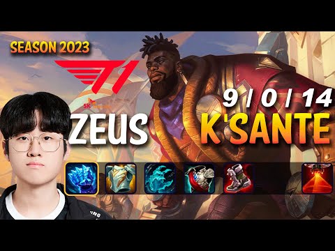 T1 Zeus K 'SANTE vs YONE Top - Patch 13.14 KR Ranked