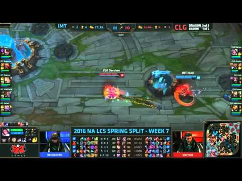 IMT VS CLG Baron Steal and Backdoor Play NA LCS Spring 2016