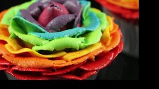Make Rainbow Rose Cupcakes! Stunning Rainbow Flower Roses   A Cupcake Addiction How To Tutorial