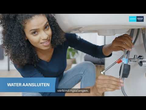 Grohe QuickFix Start - Wastafelkraan met uittrekbare uitloop en Push-Open afvoerplug, chroom 24205003