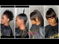 SHORT HAIR TRANSFORMATION 😍|Genie Ponytail With fringe Bang😍| Using Visso Pack Hair