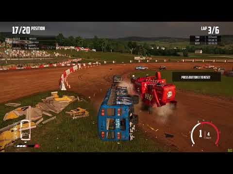 Next Car Game: "Wreckfest" Multiplayer Racing With School Bus and a Harvester