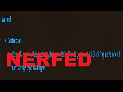 Shadowlands 9.2 Destruction Warlock : The Nerf is here