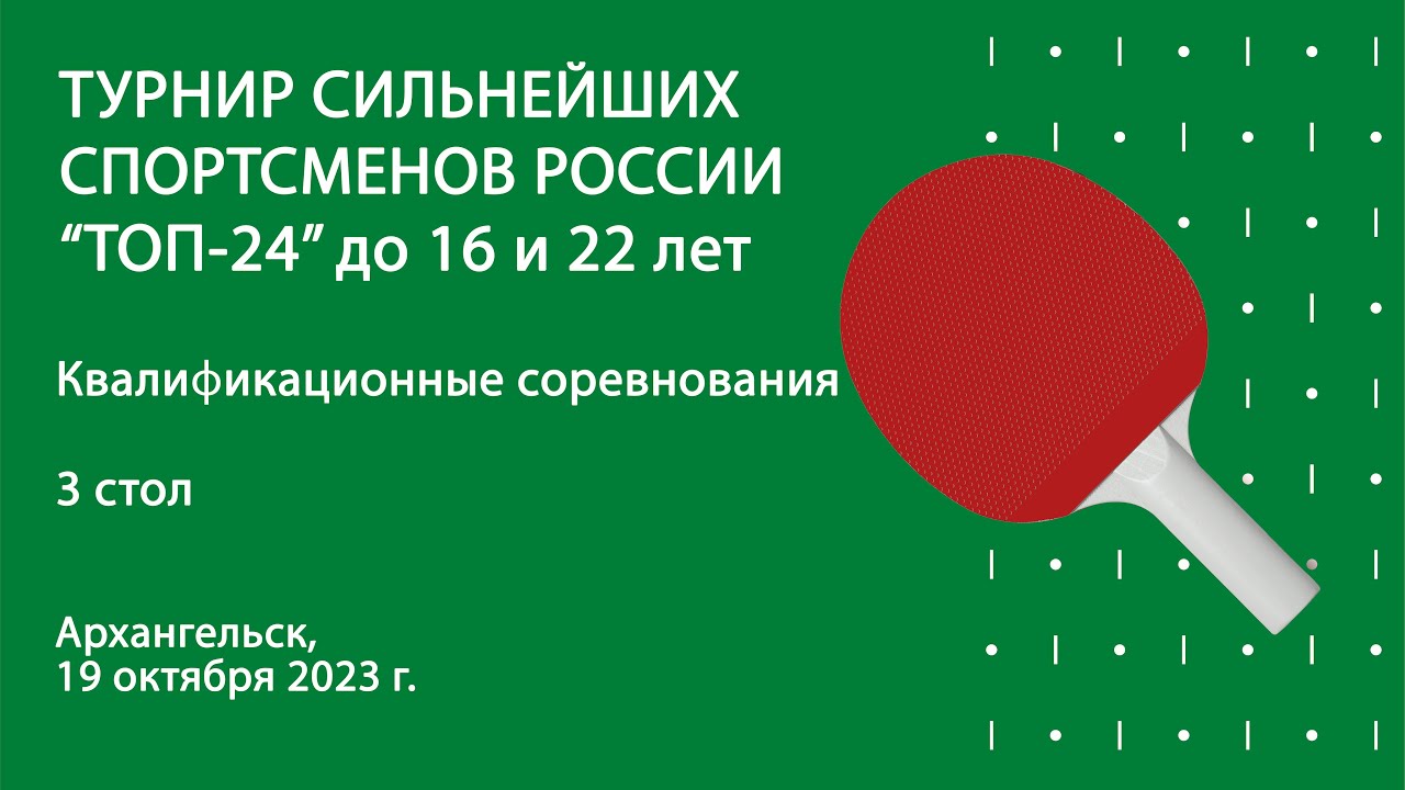 Турнир сильнейших спортсменов России. "ТОП-24" до 16 и 22 лет. 3 стол. 19.10.23