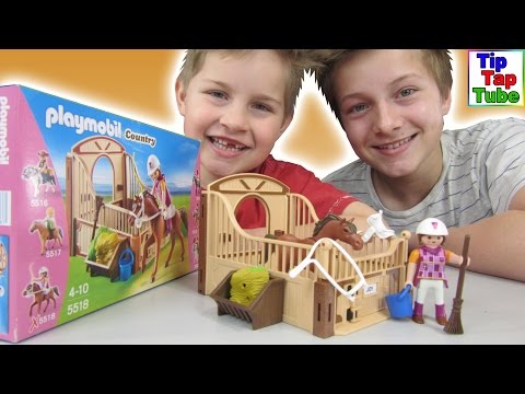 PLAYMOBIL Shagya Araber mit braun beiger Pferdebox Spielzeug Geschichte und Unboxing Kinderkanal
