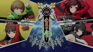 CHIE & YUKIKO vs RUBY & BLAKE. BlazBlue: Cross Tag Battle.