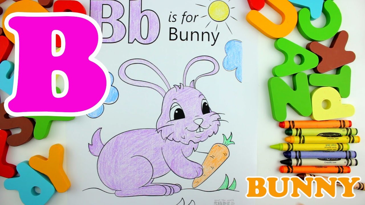 Learn Alphabet - Letter B Bunny coloring pages