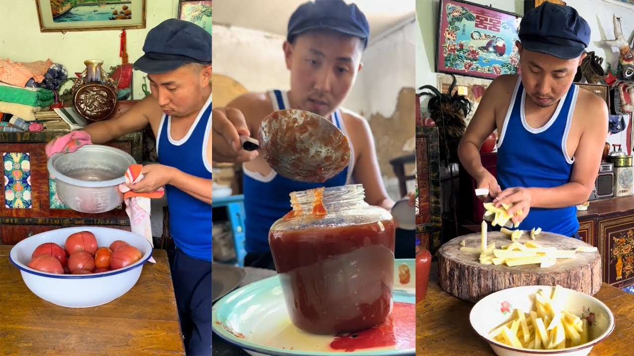 冬天想做西红柿酱的保存起来吧！#food #民间手艺人 #手工制作 #funny