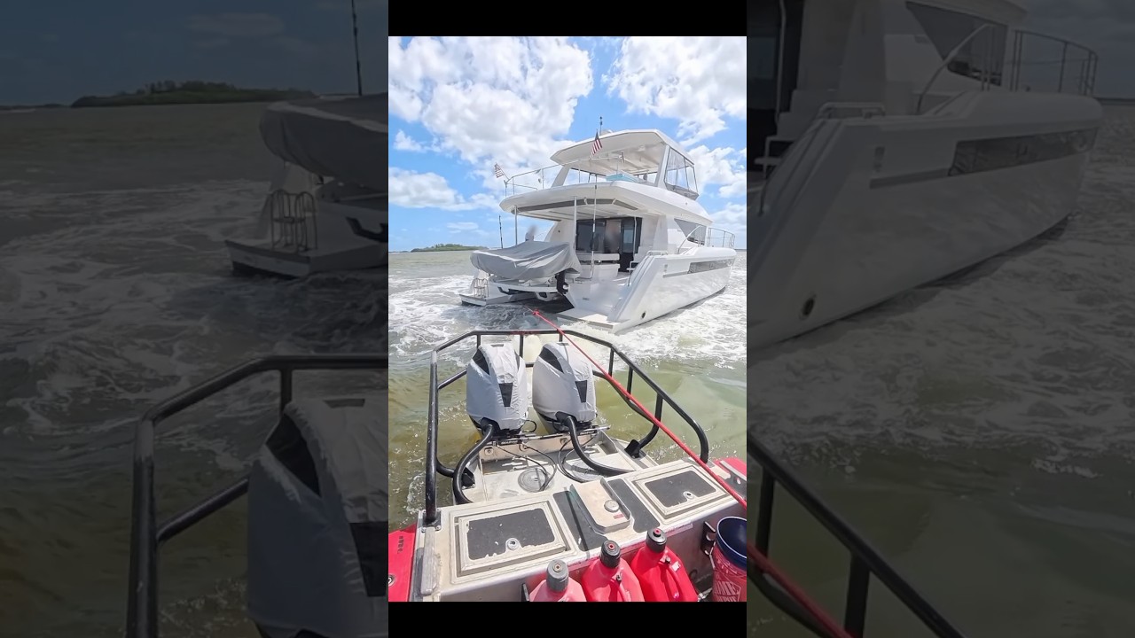 Helping a 46’ Aground Power Catamaran Get Un-Stuck After Missing the Channel Marker! #uscg #boatus