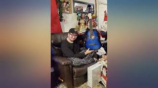 Video thumbnail for Ashthorpe 38-inch Beginner Acoustic Guitar Package (Blue), Basic Starter Kit w//Gig review by brotherUU