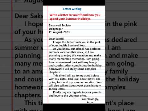 Write a letter to your friend how you spend your Summer Holidays |letter to a friend #letterwriting