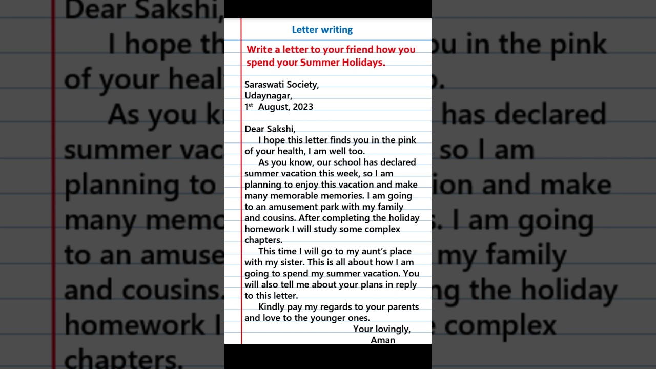 Write a letter to your friend how you spend your Summer Holidays |letter to a friend #letterwriting