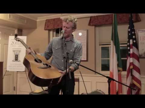 Glen Hansard talks about his well-worn guitar at Glucksman Ireland House NYU