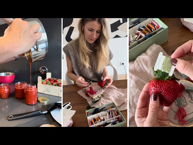 Erdbeere Stickvorlage für Marmeladenglas