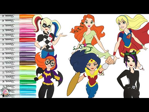 DC Super Hero Girls Coloring Book Compilation Poison Ivy Harley Quinn Supergirl Wonderwoam Batgirl