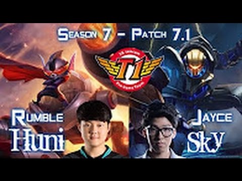 SKT T1 Huni RUMBLE vs SKT T1 Sky JAYCE Top - Patch 7.1 KOREA Ranked