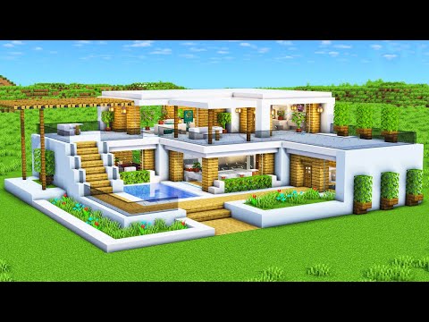 Minecraft Modernes Haus bauen 1.21 Tutorial - Modernes Haus bauen in Minecraft