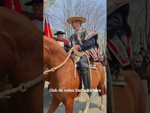 Club de rodeo Santa Bárbara asoc. Rio Bio Bio en desfile aniversario de  la comuna de Santa Bárbara