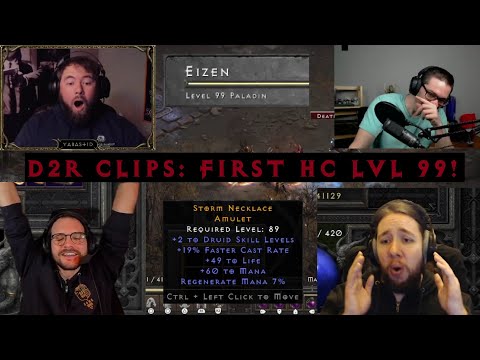 D2R CLIPS #33 - FIRST HC LVL 99, D2 HORROR GAMEMODE, INSANE CASTER AMULET, FUNNY CLIPS & CRAZY RNG!