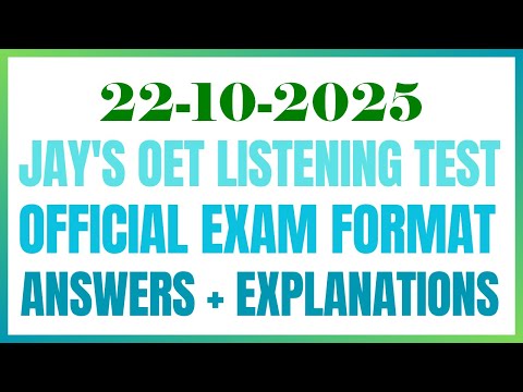 OET LISTENING TEST 22.10.2025 #oet #oetexam #oetnursing #oetlisteningtest