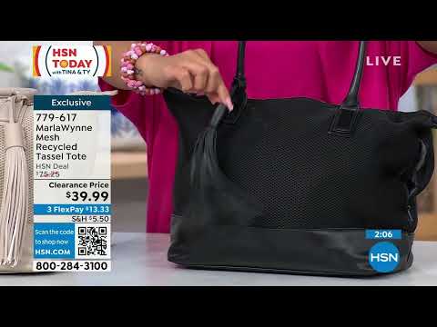 MarlaWynne Mesh Recycled Tassel Tote