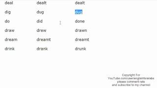 English irregular verbs part 3 English For Beginners