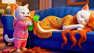 Mischievous Little Cat ✂️ Cuts Mom’s Hair While She Sleeps! 😱🐾 A Kitten Story