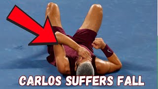 Carlos Alcaraz Suffers Fall In Tokyo Event...