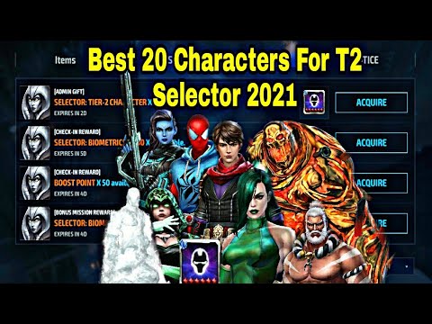 Best 20 Characters For T2 Selector 2021 - Marvel Future Fight