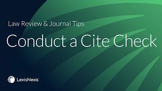 Conducting a Cite Check