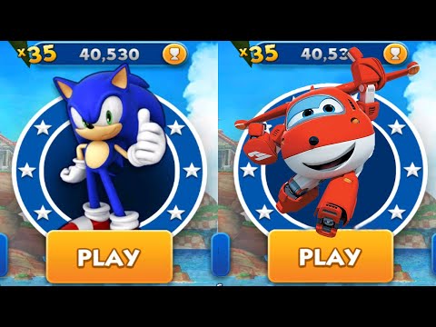 Sonic Dash vs Super Wings Jett Run - All Characters All Bosses Defeated Unlocked Android Gameplay