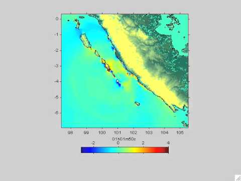Simulasi landaan tsunami 1833 di Sumatra