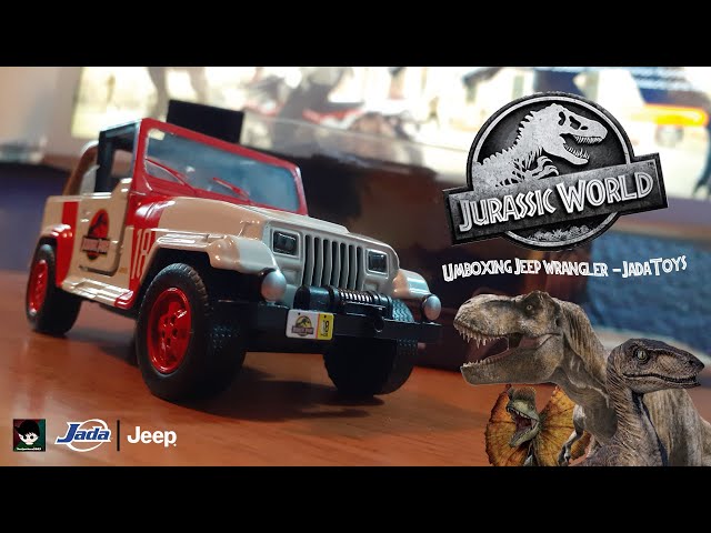 Vídeo relacionado con Jada Toys Jurassic Park Jeep Wrangler, maqueta de Coche, Coche de Juguete, Apertura de Puertas, Escala 1:32, Multicolor (253252019)