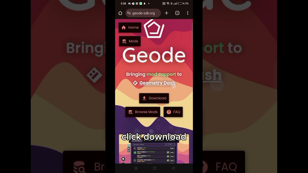 tutorial on how to install geode in mobile #geometrydash
