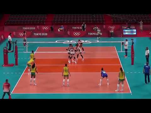 Macris Carneiro setting Brazil vs Korea Olympic Semifinal