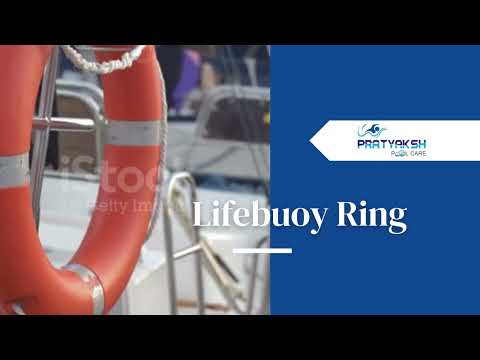 Orange swimming pool lifebuoy rings, round