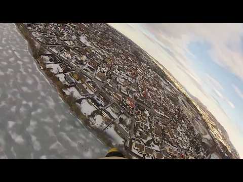 Winter in Ganddal from a birds eye view