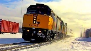 preview picture of video 'VIA Rail's Canadian at Foleyet, Ontario'