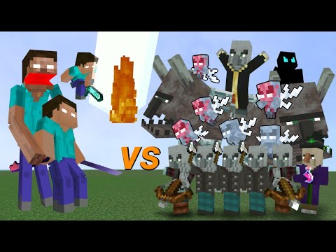 ILLAGER ARMY vs EVERY HEROBRINE BOSSES