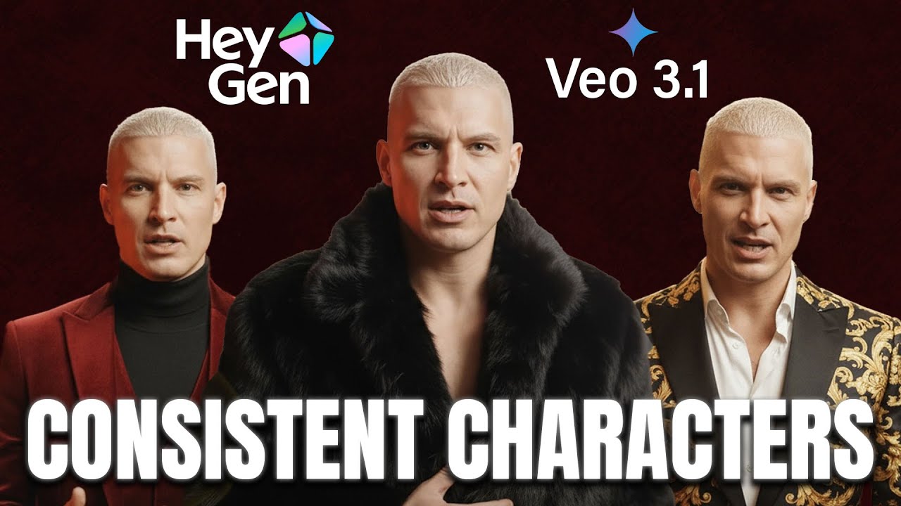 How To Create 100% Consistent Characters with Veo 3.1 & HeyGen (AI workflow)