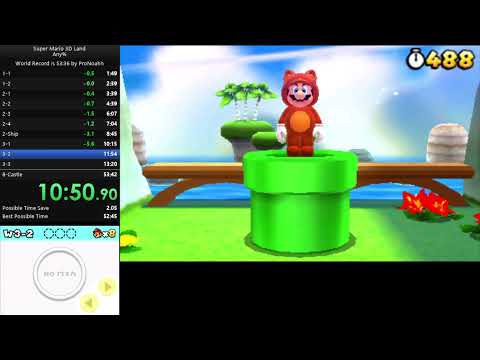 Super Mario 3D Land any% speedrun in 53:31