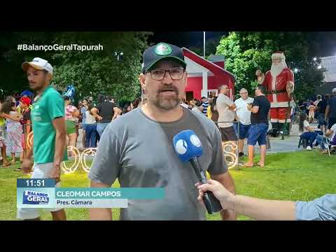 Tapurah recebe papai Noel e abre programação natalina.