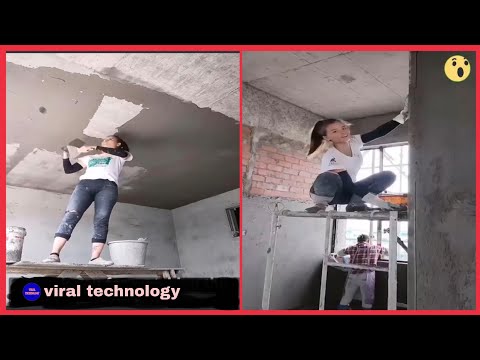 Young girl with great tiling skills - ultimate tiling skills |