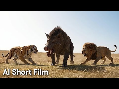 Simba & Shere Khan vs Entelodon – Simba Na’vi Saves Two Kings | AI Short Film