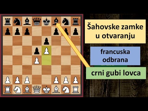 Šahovske zamke u otvaranju - francuska odbrana - razvoj skakača dovodi do zarobljavanja lovca