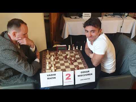 Oskar Wieczorek GM vs Vadim Razin II Memoriał Szachowy Stanisława Zmory Namysłów 7 05 2023