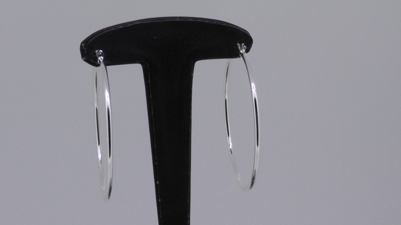 Créoles en argent 50 mm pour femme - www.e-bijouterie.com