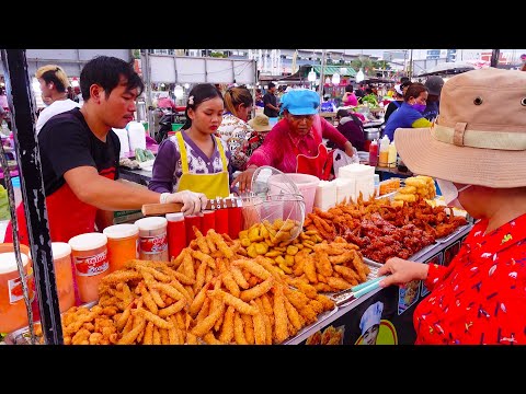 Crispy Fried Chicken, Spicy Noodle Salad, Taiwan Bubble Tea | Amazing Poipet Street Food Collection