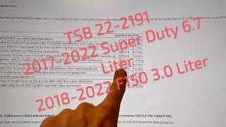 2017-2022 Super Duty 6.7 2018-2021 F150 3.0 TSB 22-2191 Reductant System Related DTC's